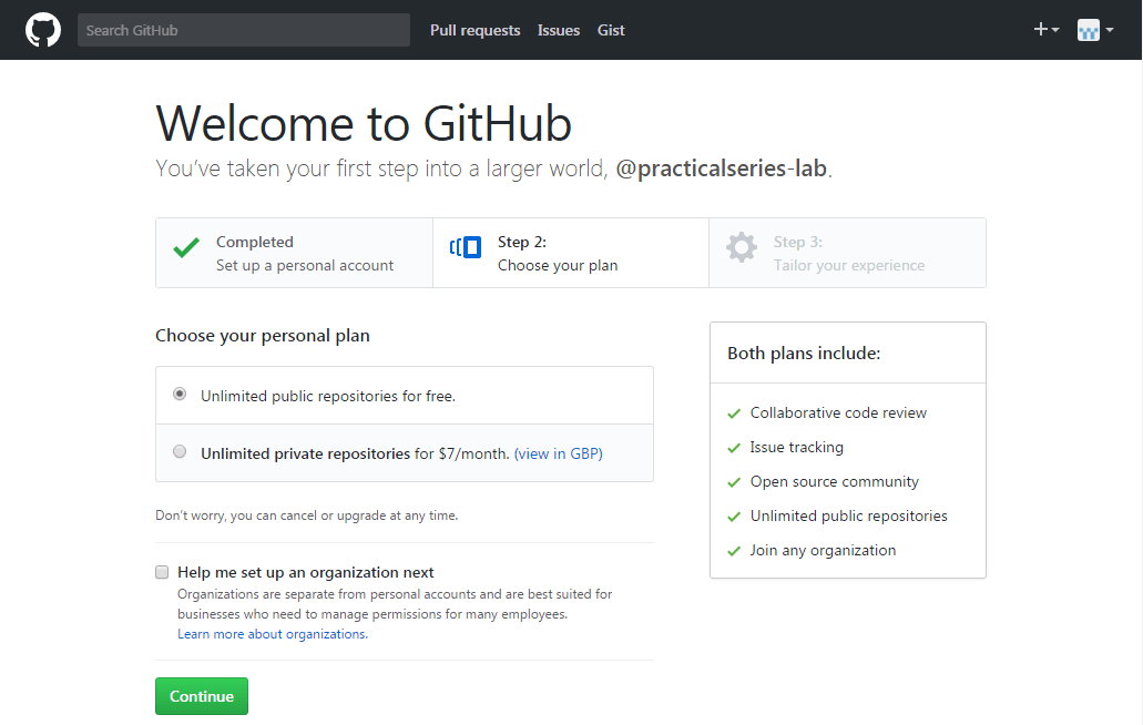 انتخاب پلن مناسب گیت هاب