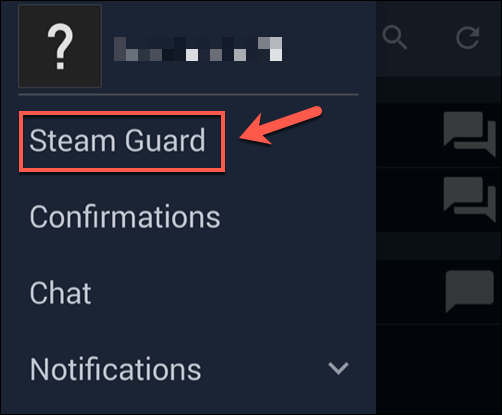 انتخاب گزینه Steam Guard