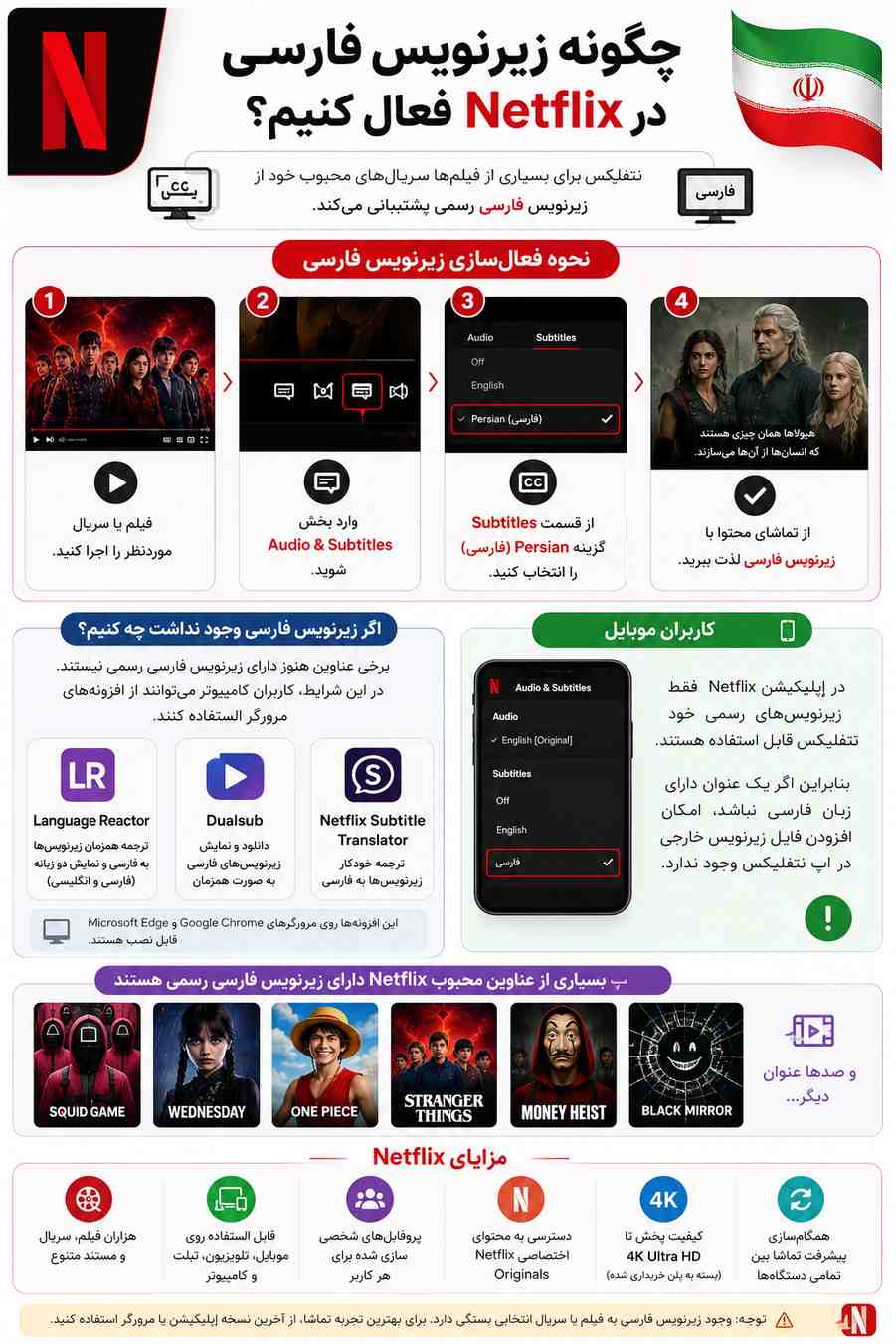 زیرنویس فارسی در نتفلیکس فعال شد
