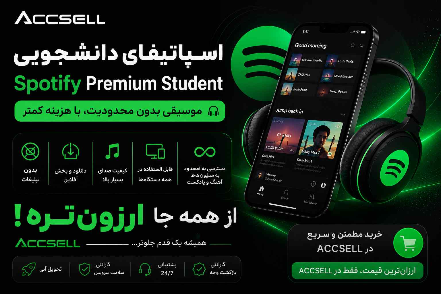 شرایط خرید اکانت اسپاتیفای دانشجویی