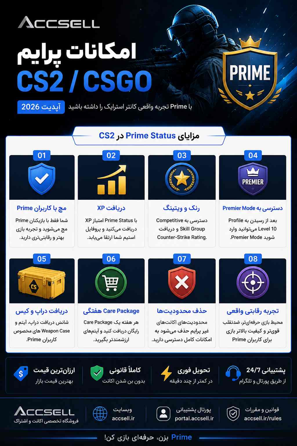 امکانات csgo prime