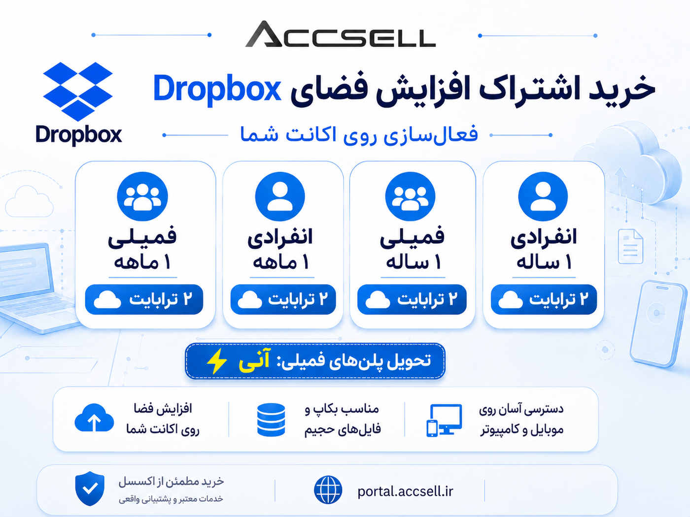 شرایط خرید اکانت دراپ باکس