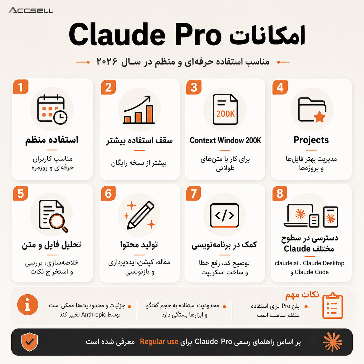 امکانات claude pro